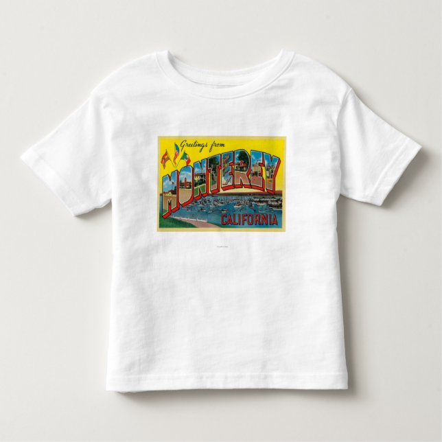 Monterey, Kalifornien - große Buchstabe-Szenen Kleinkind T-shirt (Vorderseite)