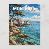 Monterey Kalifornien Illustration Reise Kunst Retr
