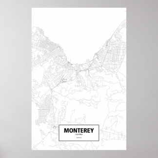 Monterey, Kalifornien (schwarz auf weiß) Poster