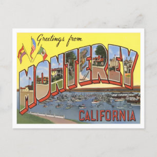 Monterey, Kalifornien Vintage Große Buchstaben Pos Postkarte