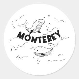 Monterey Kalifornien Wale Runder Aufkleber