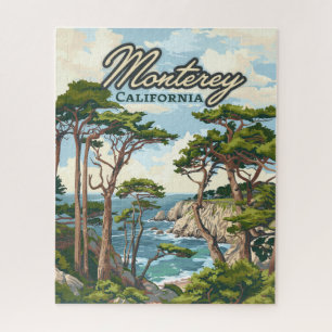 Monterey Kalifornien Zypressen Bäume Ozean Küste Puzzle
