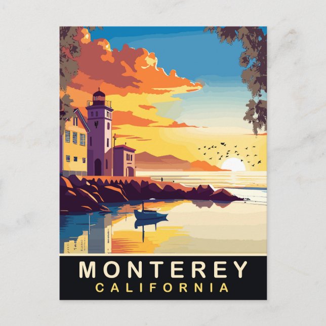 Monterey, Romantischer Sonnenuntergang, Kalifornie Postkarte (Vorderseite)