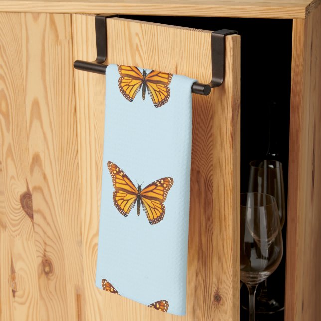 Monterey-Schmetterling Pastellblau Geschirrtuch (Drittel gefaltet)