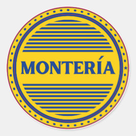 Monteria City Pride Emblem – Colombian Identity Runder Aufkleber