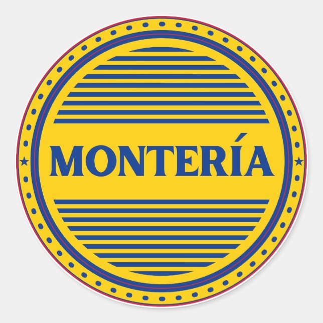 Monteria City Pride Emblem – Colombian Identity Runder Aufkleber (Vorderseite)