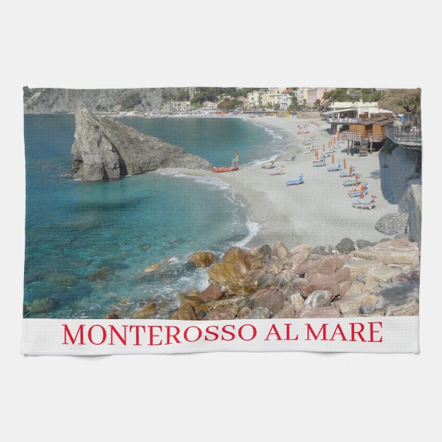 Monterosso al Mare view Teetuch Geschirrtuch (Horizontal)