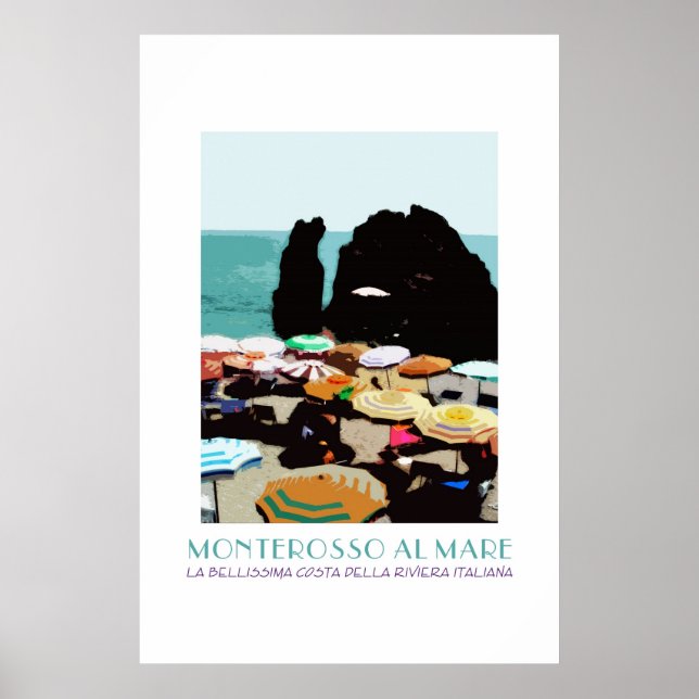 Monterosso, Cinque Terre, Italien Vintage Poster (Vorne)