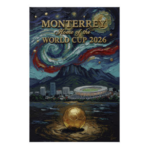 Monterrey 2026 Fußball Luxus-Fußball-Wandkunst Poster