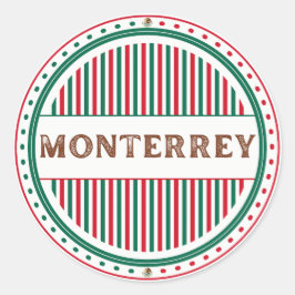 Monterrey City Pride Emblem – Mexican Identity Runder Aufkleber