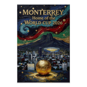 Monterrey Fußballkunst 2026 Stadion Stadt Design Poster