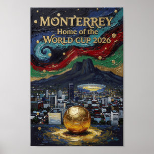 Monterrey Fußballkunst 2026 Stadion Stadt Design Poster