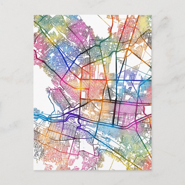 Monterrey Mexico City Map Postkarte (Vorderseite)