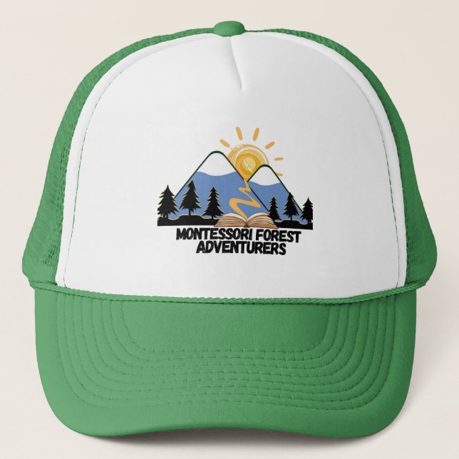 Montessori Forest Adventurers Logo Trucker hat Truckerkappe (Vorderseite)