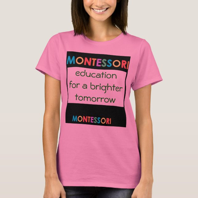 Montessori für morgen heller Ladys Ringer T T-Shirt (Vorderseite)