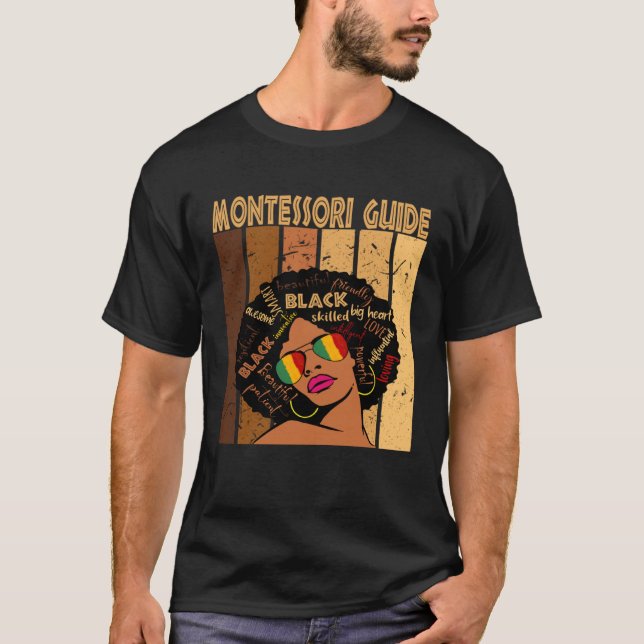 Montessori Guide Afro African American Black Histo T-Shirt (Vorderseite)
