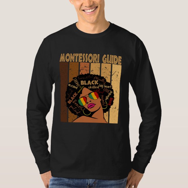 Montessori Guide Afro African American Black Histo T-Shirt (Vorderseite)