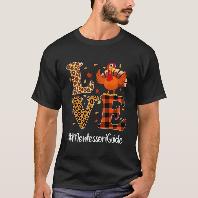 Montessori Guide Liebe Erntedank Leopard Türkei T-Shirt (Vorderseite)