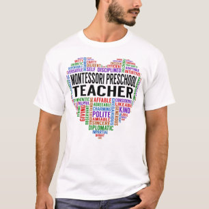 Montessori Preschool Teacher Herz T-Shirt