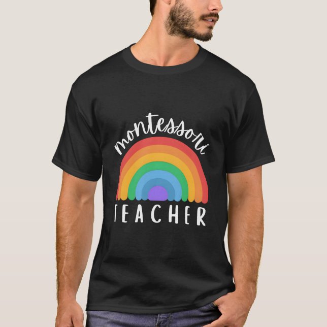 Montessori Rainbow For Montessori Teacher Montesso T-Shirt (Vorderseite)