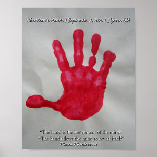 Montessori Sensorial Paint Hand Quote Keepake Poster