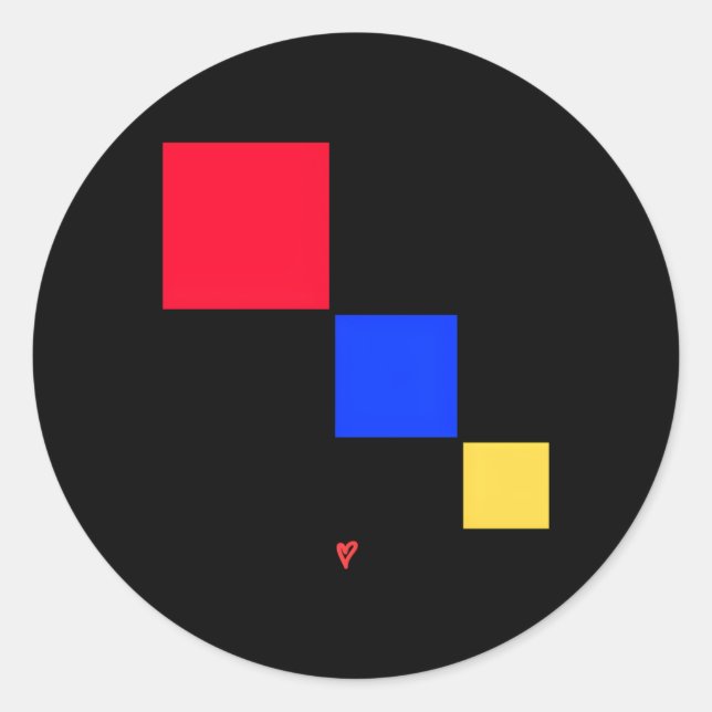 Montessori Trinomial Cube - I He Montessori Runder Aufkleber (Vorderseite)