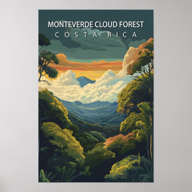 Monteverde Cloud Forest Costa Rica Travel Poster (Vorne)