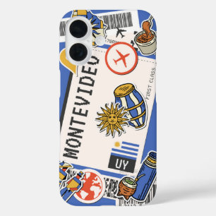 Montevideo Boarding Pass - Uruguay Travel iPhone 16 Hülle