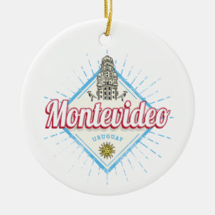 Montevideo City Uruguay Palacio Salvo Souvenir Keramik Ornament