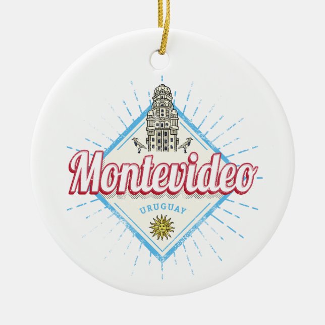 Montevideo City Uruguay Palacio Salvo Souvenir Keramik Ornament (Vorne)