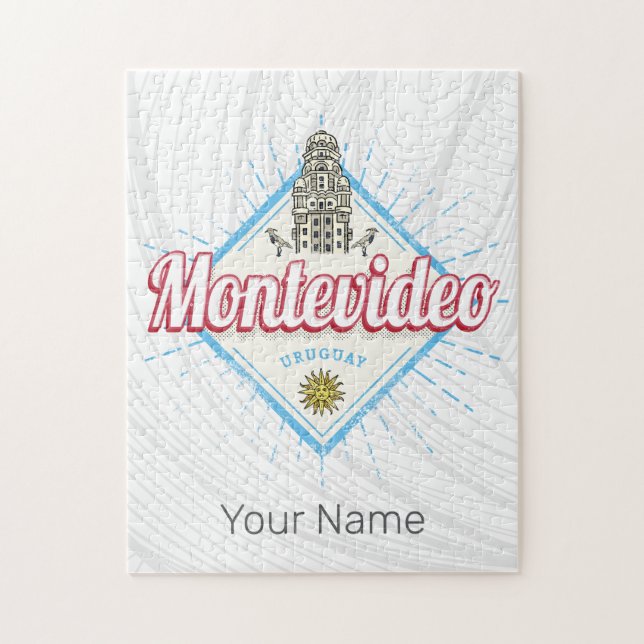 Montevideo City Uruguay Palacio Salvo Souvenir Puzzle (Vertikal)