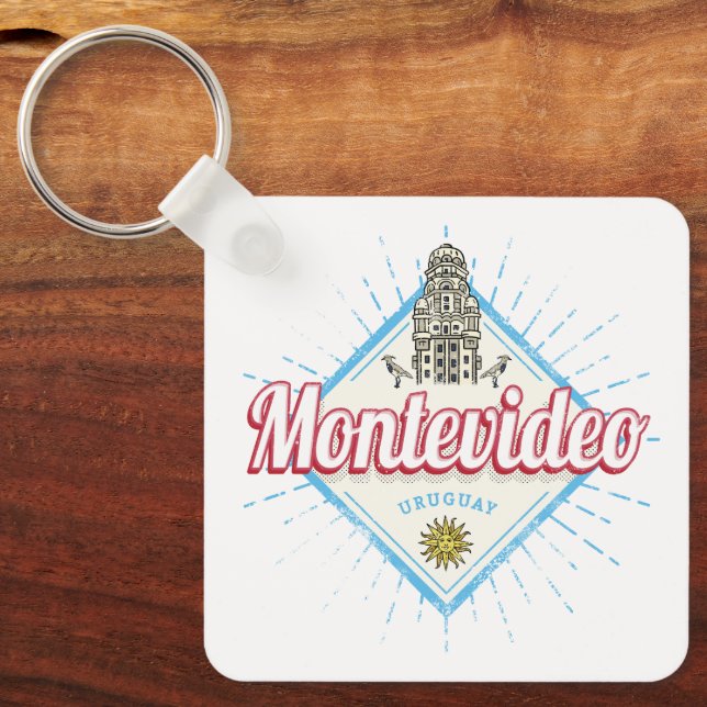 Montevideo City Uruguay Palacio Salvo Souvenir Schlüsselanhänger (Vorderseite)