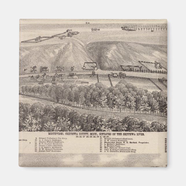 Montevideo, Granitfälle, Minnesota Magnet (Vorne)