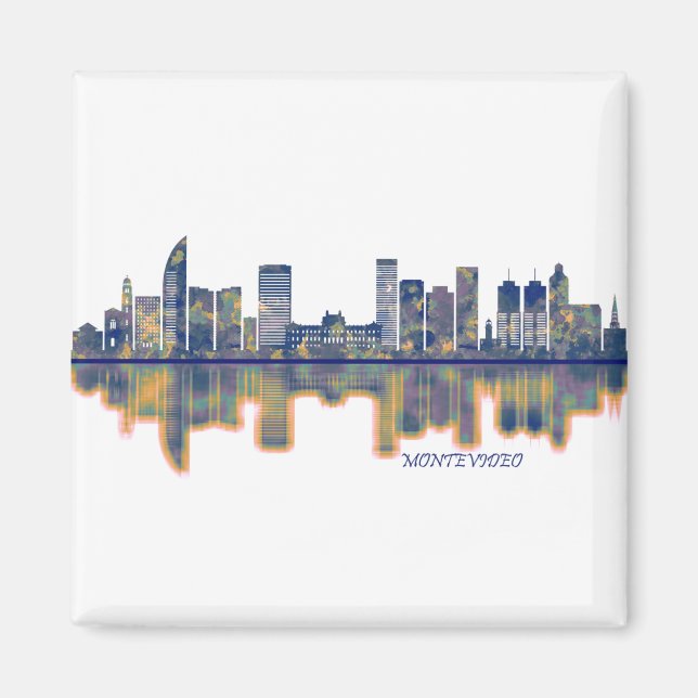 Montevideo Skyline Magnet (Vorne)