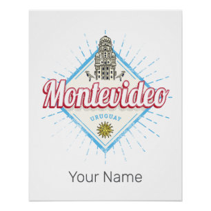 Montevideo Stadt Uruguay Palacio Salvo Souvenir Poster
