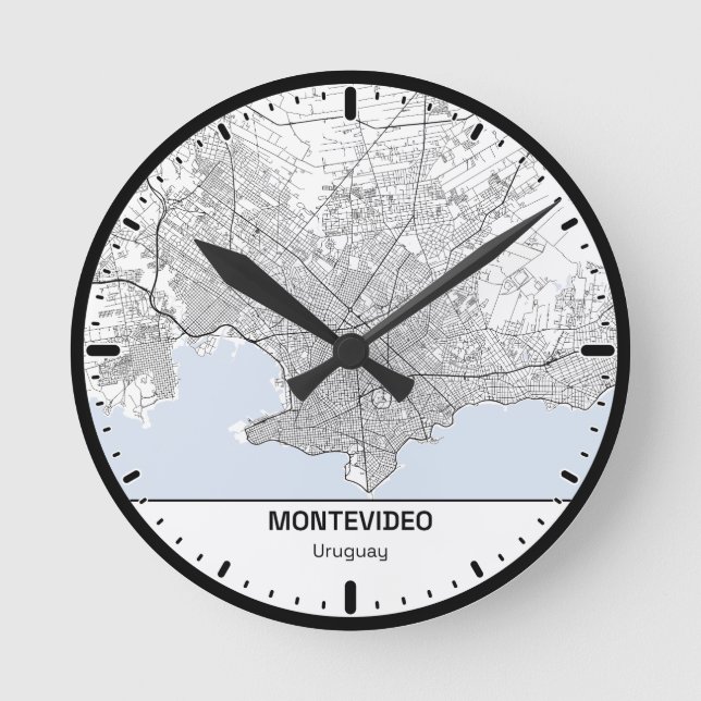 Montevideo Uhr Stadt Linie Kunst (Vorderseite)