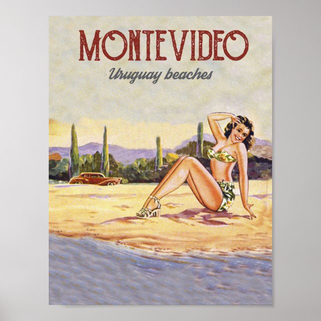 Montevideo, Uruguay Beach Poster (Vorne)