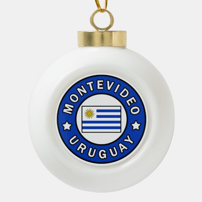 Montevideo Uruguay Keramik Kugel-Ornament (Vorderseite)