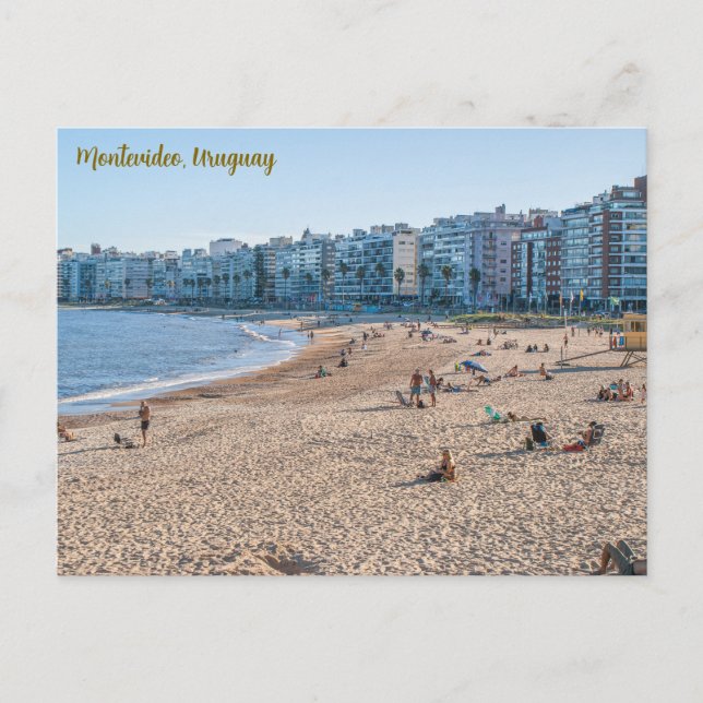 Montevideo, Uruguay, Playa de Los Pocitos Postkarte (Vorderseite)