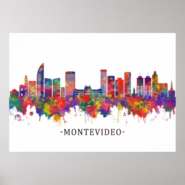 Montevideo Uruguay Skyline Poster (Vorne)