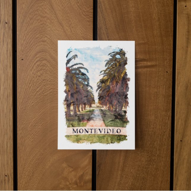 Montevideo Uruguay Südamerika Reisen Postkarte (montevideo vintage city travel)