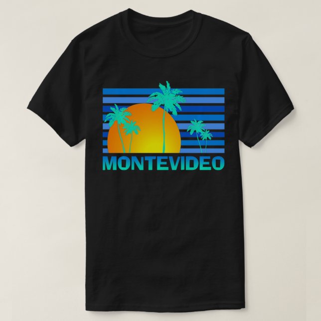 Montevideo Uruguay Sunset Palm Trees T-Shirt (Design vorne)