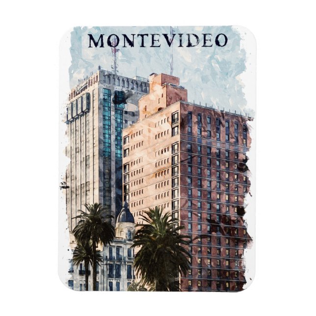 Montevideo Uruguay Vintage Travel Magnet (Vertikal)