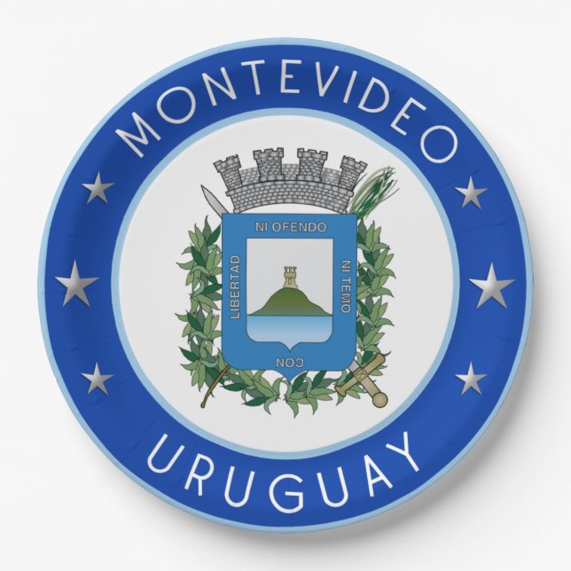 Montevideo-Wappen Pappteller (Vorderseite)