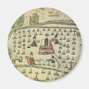 Montezuas Aztekenreich, Antike Weltkarte, 1577 Magnet