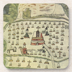 Montezuas Aztekenreich, Antike Weltkarte, 1577 Untersetzer