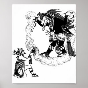 Montezuma bietet antikes Mexiko Kunst Poster
