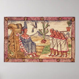 Montezuma II. und seine Gesandten Spanisch Poster