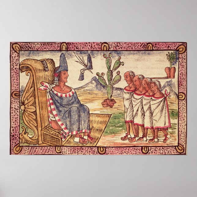 Montezuma II. und seine Gesandten Spanisch Poster (Vorne)