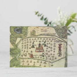 Montezumas Aztekenreich, Antique World Map, 1577 Einladung